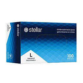 Stellar Vitridex Gloves, Blue, PF, Large -100/ Box