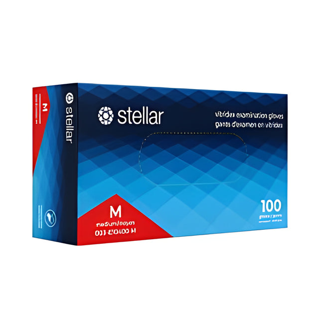 Stellar Vitridex Gloves, Blue, PF, Medium – 100/Box