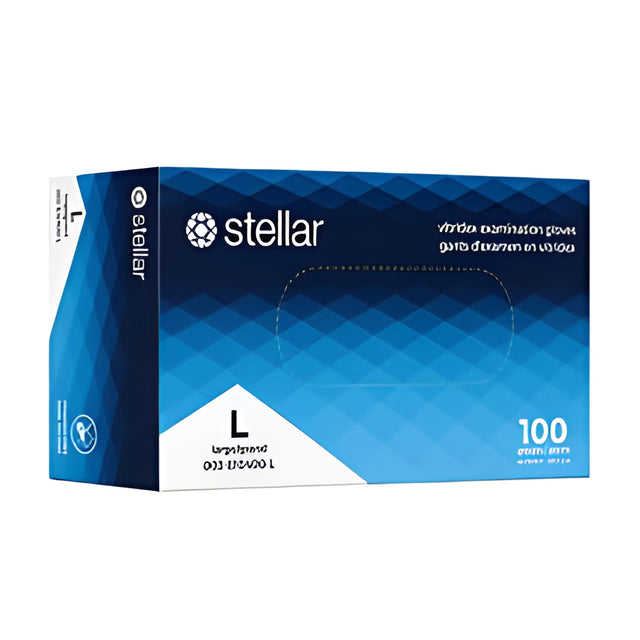 Stellar Vitridex Gloves, Blue, PF, Large – 100/Box