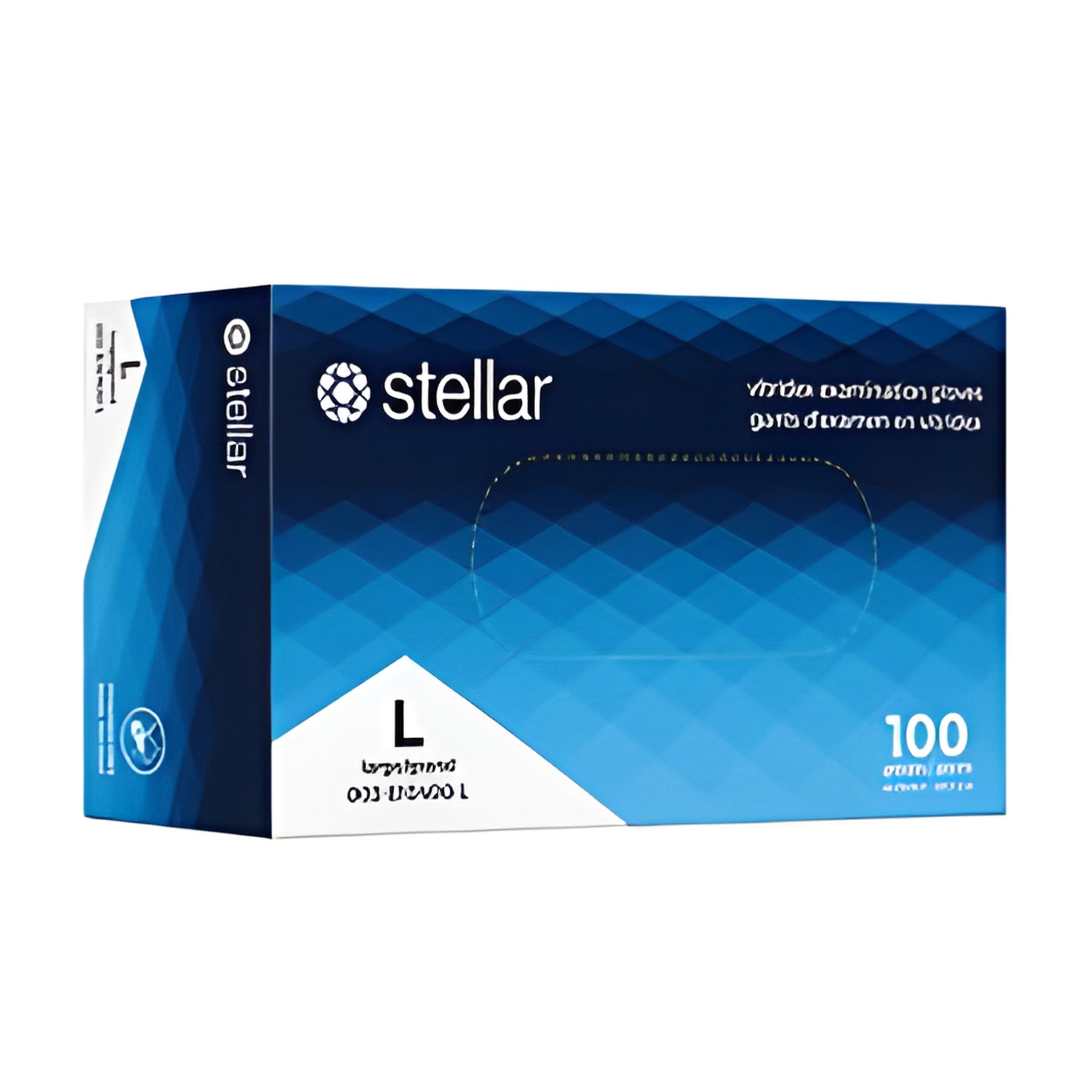 Stellar Vitridex Gloves, Blue, PF, Large -100/ Box