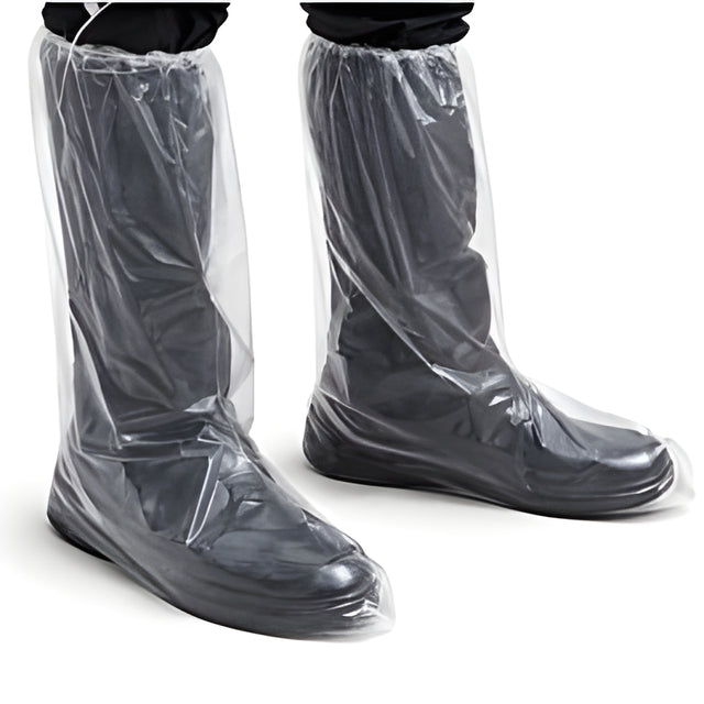 Stellar Waterproof Boot Covers, Polyethylene with Elastic, Clear- 50Pcs/Bag x 10 Bags/Case, One Size Fits All