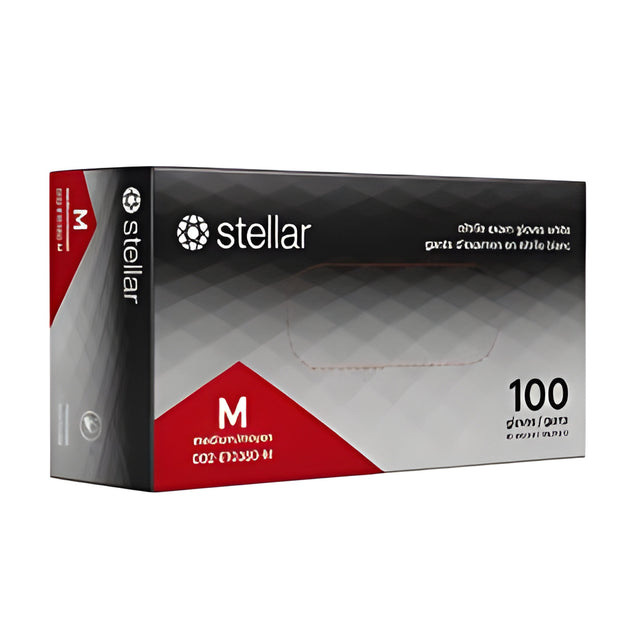 Stellar Classic White Nitrile Gloves, Medium – 100/Box