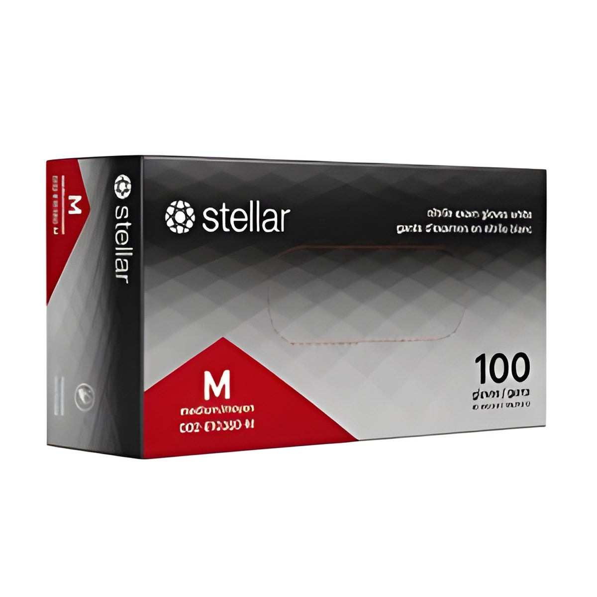 Stellar Classic White Nitrile Gloves, Medium- 100/ Box