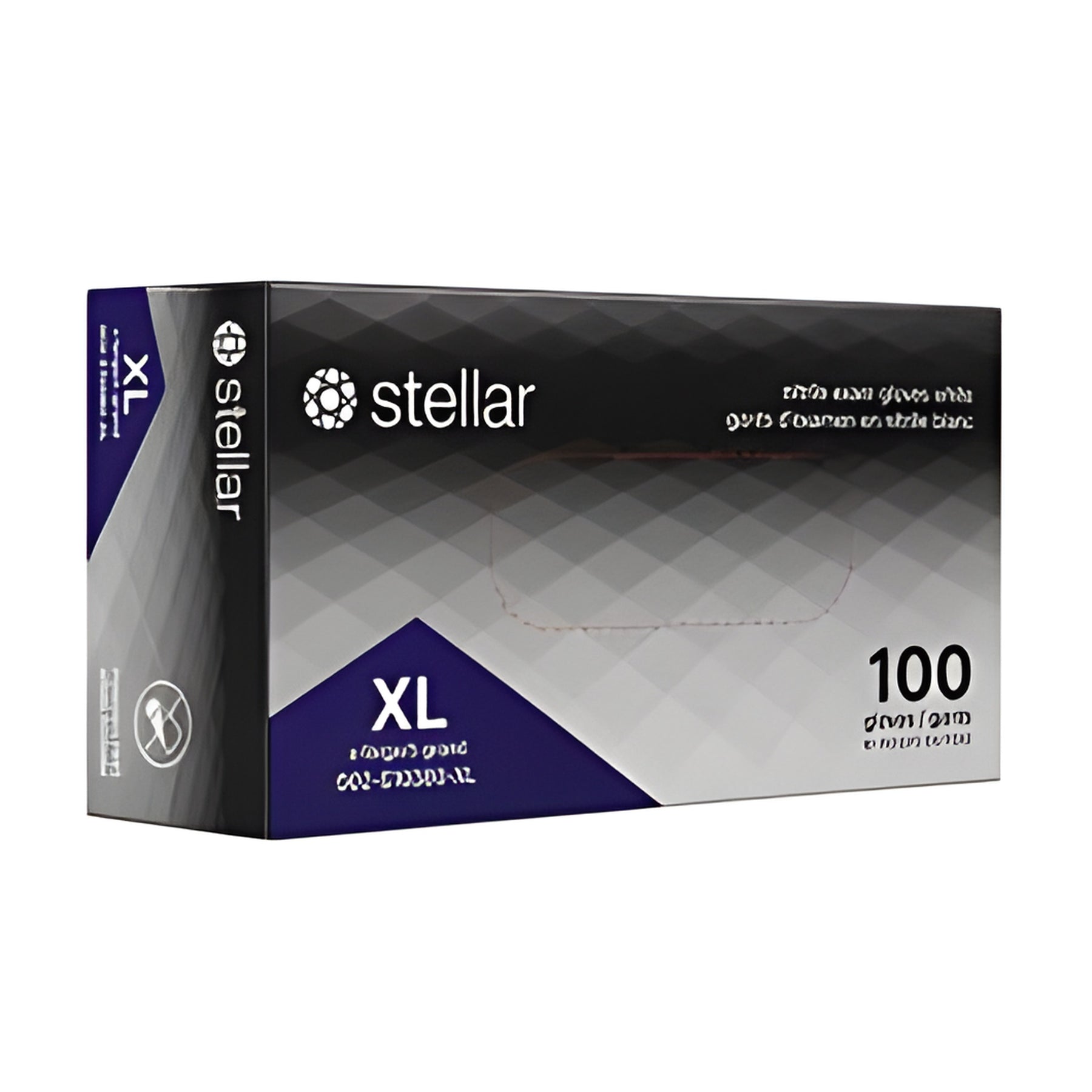 Stellar Classic White Nitrile Gloves, X-Large- 100/ Box