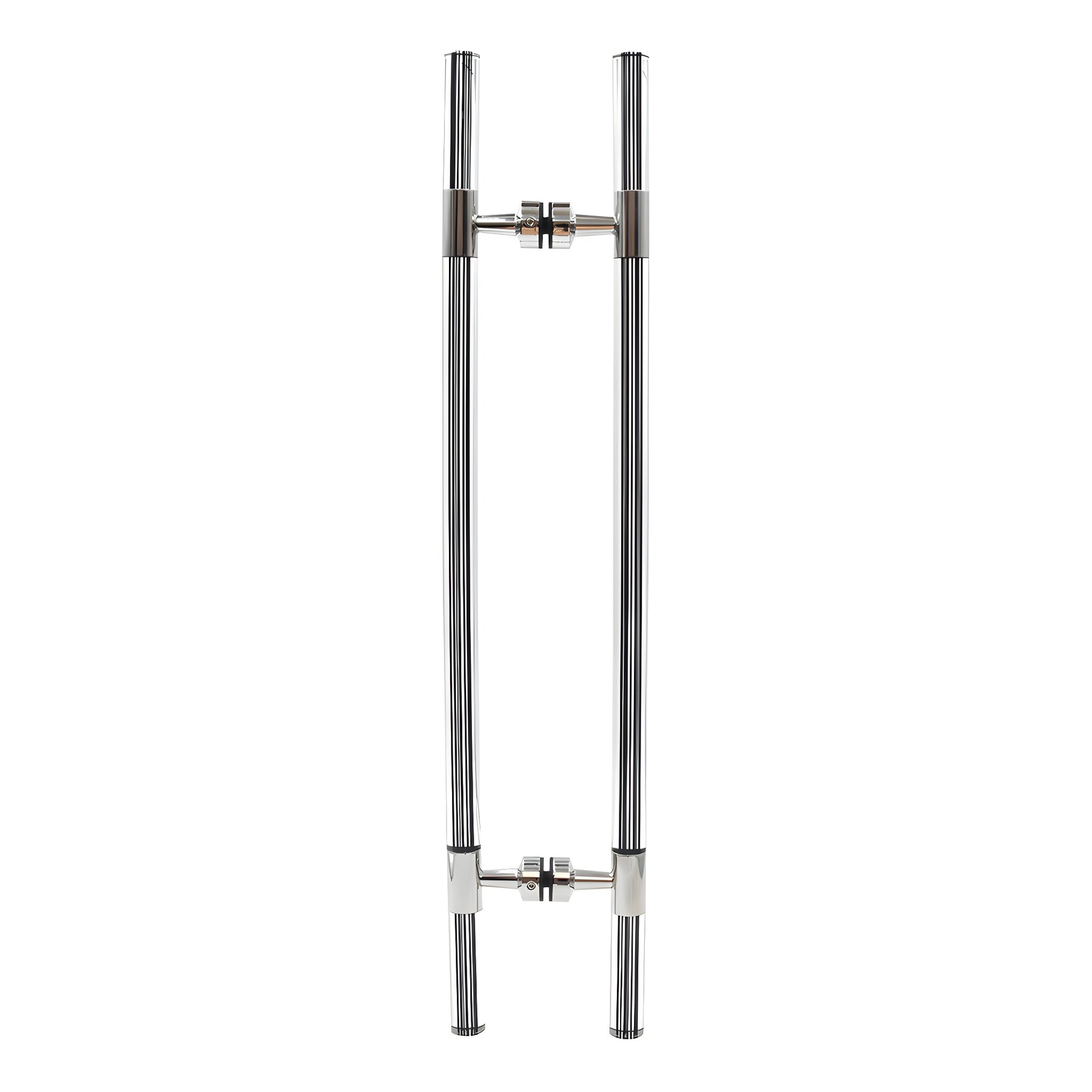 CRL Polished Stainless 27" Overall Length Glass Mounted Ladder Style Pull Handle with Acrylic Full Inserts