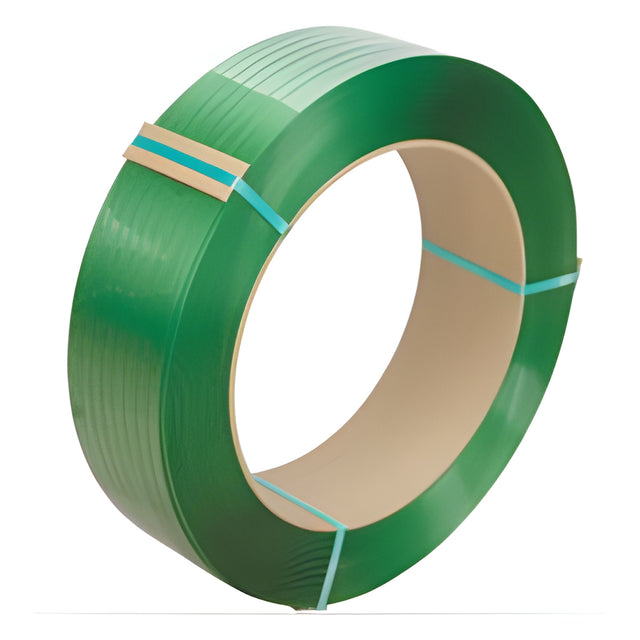 Strapping, Polyester, 3/4" Wide x 2680', Green, Manual Grade