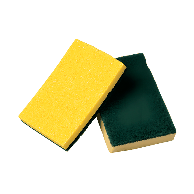 Synthetic Sponge with Scouring Strip, 4 x 6, 6" x 4" – 5/Pack