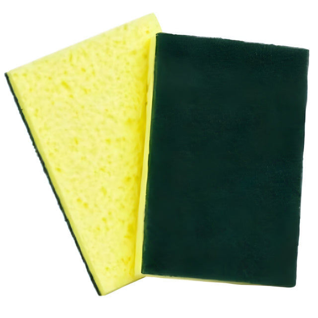 Synthetic Sponge with Scouring Strip, 4 x 6, 6" x 4" – 5/Pack