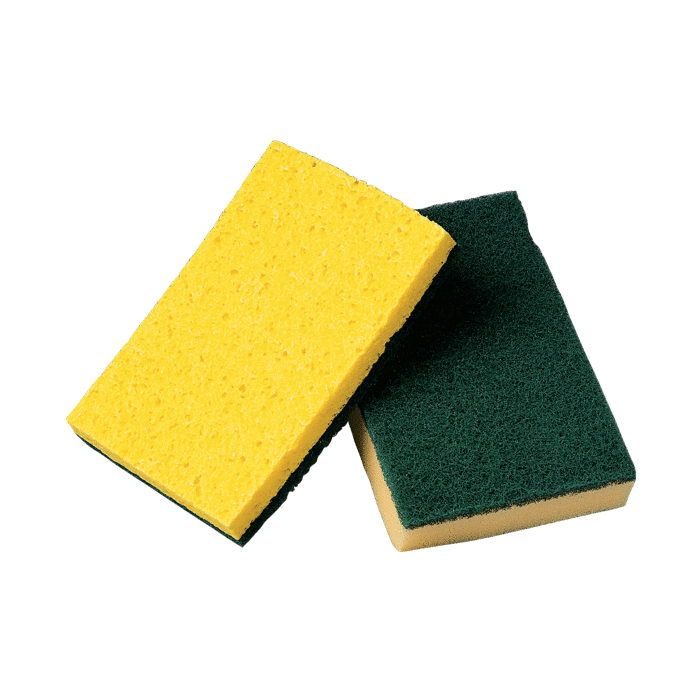 Synthetic Sponge with Scouring Strip, 4 x 6- 5 / Pack