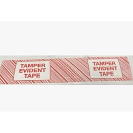 Tamper Evident Tape, 2.4 mil, 48mm X 100m, White Printed Red- 54 Rolls/ Case