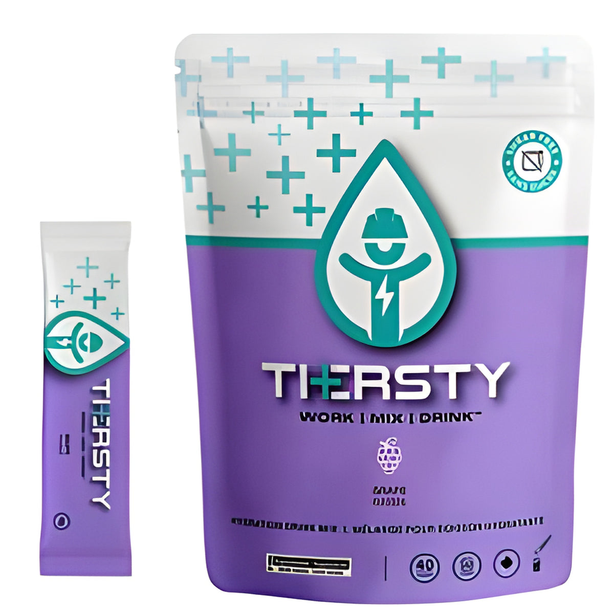 Thersty Work Mix Drink, Single Serve Stick Packs, Sugar Free, Grape, 5 gm / EA