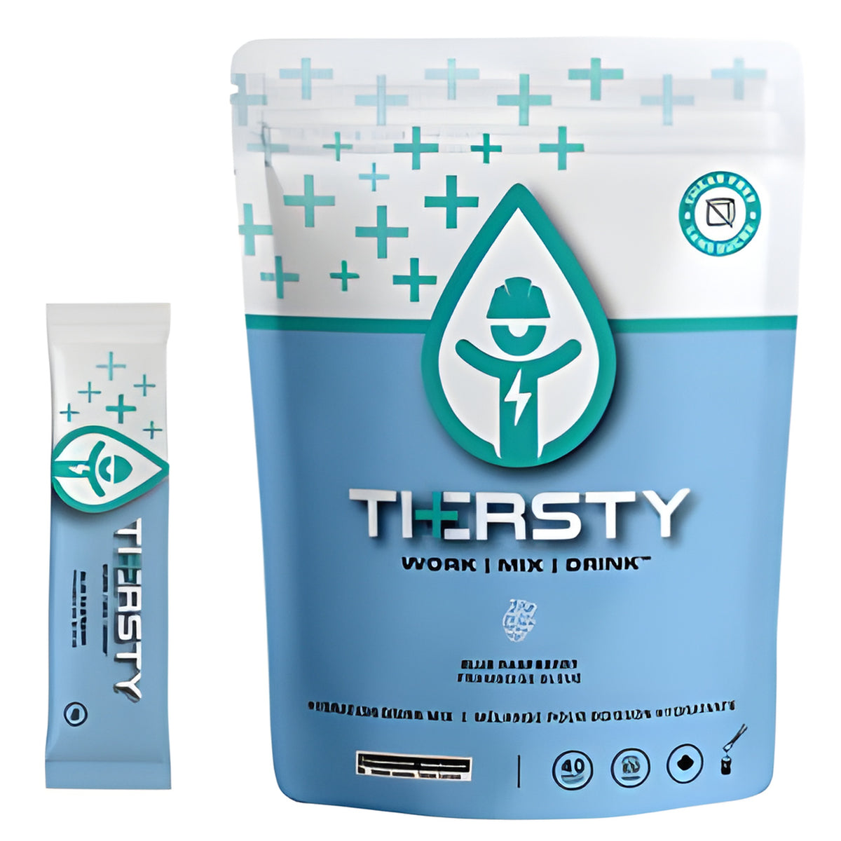 Thersty Work Mix Drink, Single Serve Stick Packs, Sugar Free, Blue Raspberry, 5 gm / EA