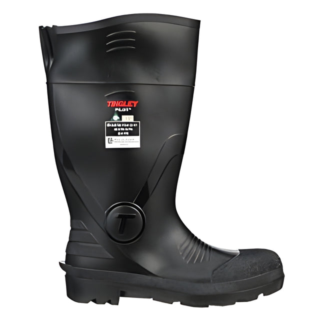 Tingley Pilot PVC Safety Boot, Steel Toe, Black, Size 08 – Pair