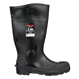 Tingley Pilot PVC Safety Boot,Steel Toe, Black, Size 12 - 1 Pair