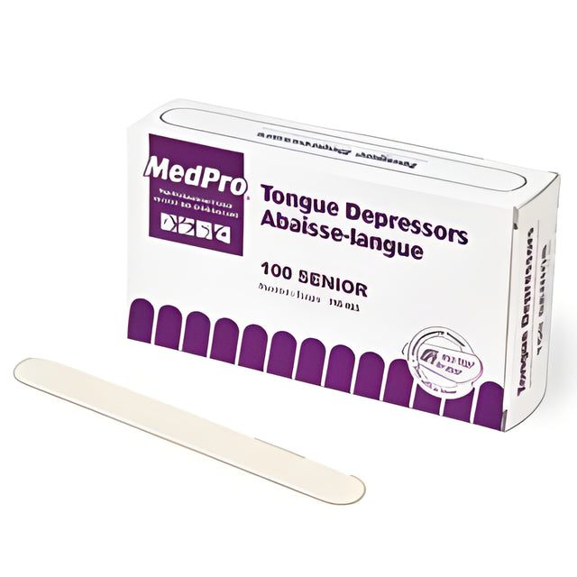 Tongue Depressors, Senior, 1.9 x 15.2 cm – 100/Box