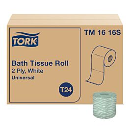 Tork Toilet Paper Roll T24, 2 Ply, White, 500 Sheets/ Roll- 96 Rolls / Case