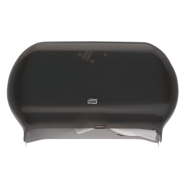 Tork Twin Jumbo Toilet Paper Roll Dispenser T22, Smoke