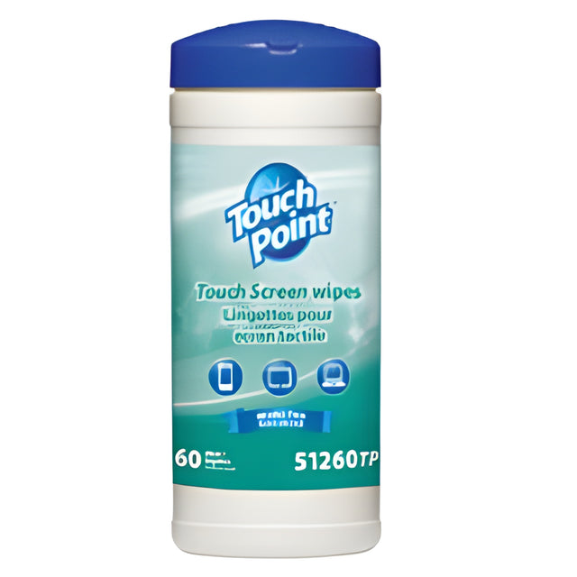 Touch Screen Wipes – 60 Sht x 12 Canister / Case, 60 Sheets