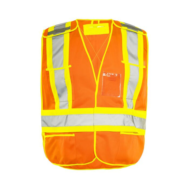 Traffic Vest, Universal 5 Pt. Solid, Tearaway, Orange- 1 Each