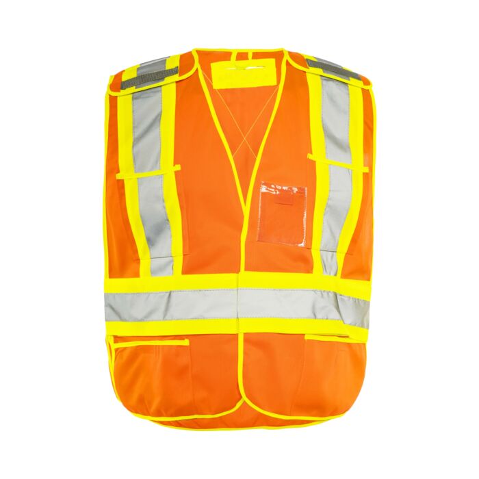 Traffic Vest, Universal 5 Pt. Solid, Tearaway, Orange- 1 Each