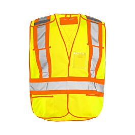 Traffic Vest, Universal 5 Pt. Solid, Tearaway, Yellow- 1 Each