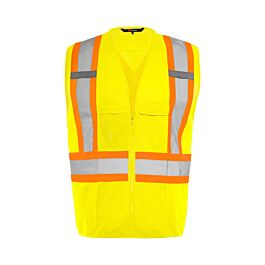 Traffic Vest with Zipper, Yellow, Large / X Large- 1 Each