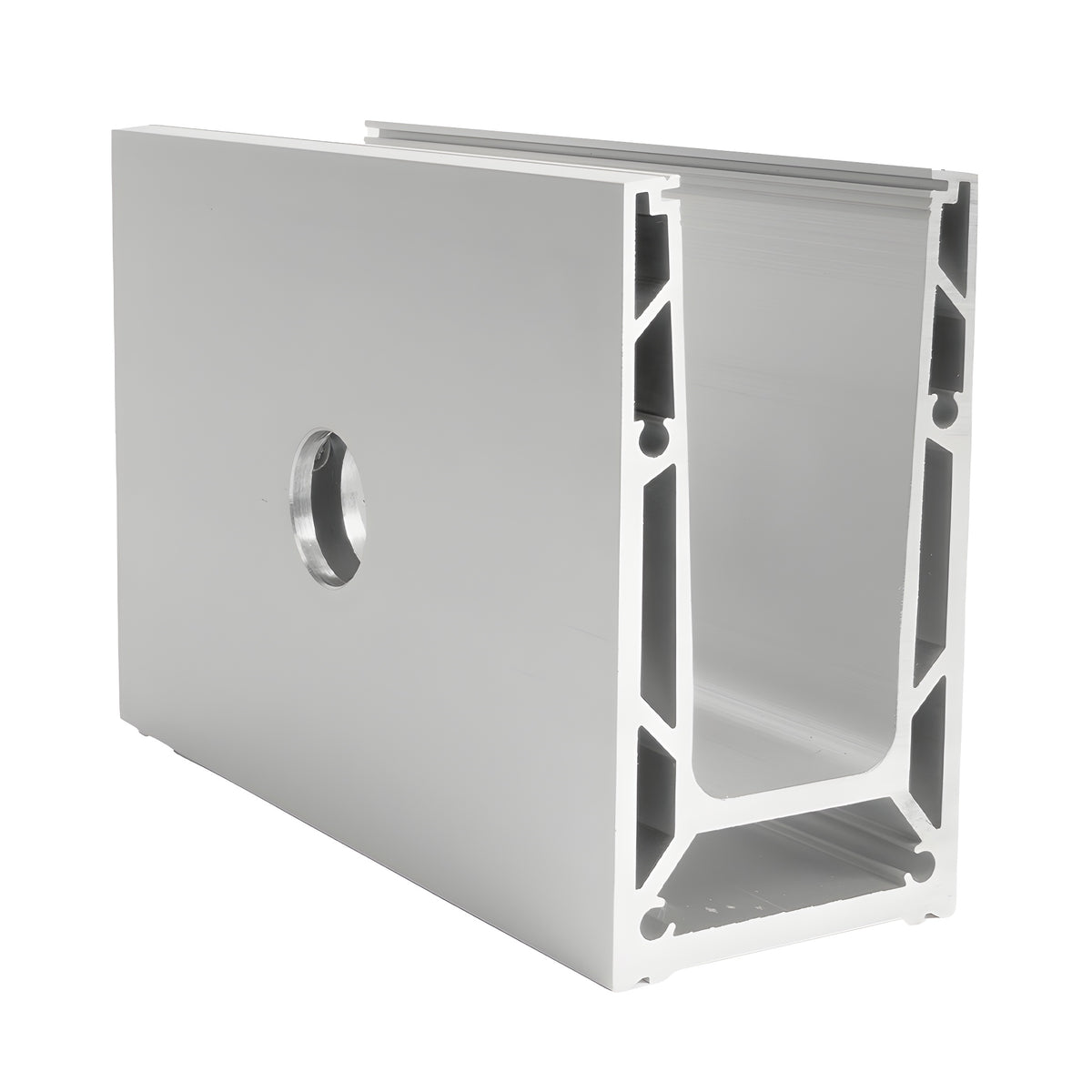 CRL TurboFlex Mill 120" Square Base Shoe Fascia Mount Drilled for 1/2" - 27/32" Glass