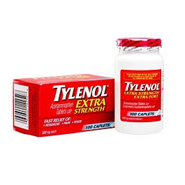 Tylenol, Acetaminophen Caplets, Extra-Strength, 500 mg, 100/Bottle