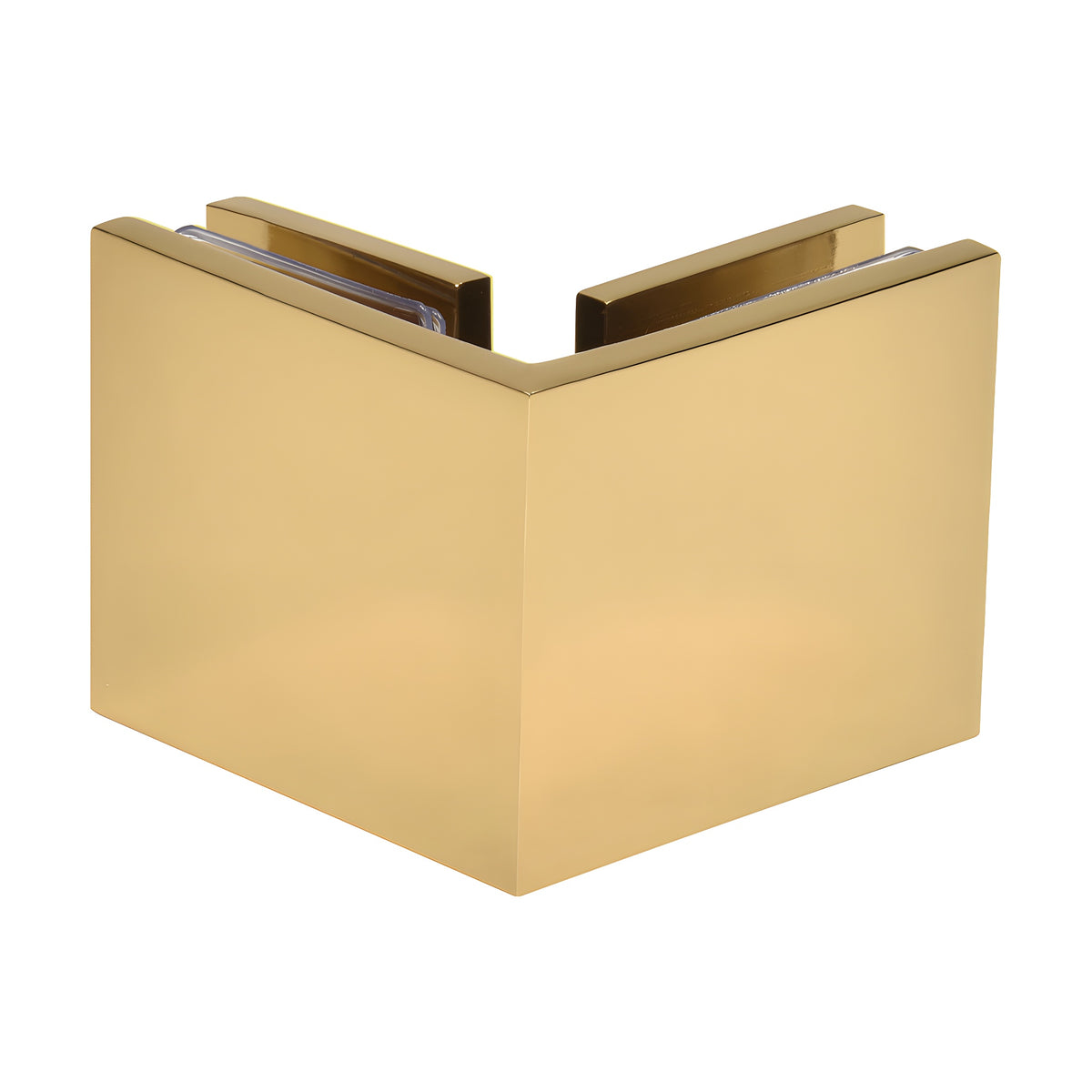 CRL Unlacquered Brass Square 90 Degree Glass-to-Glass Clamp