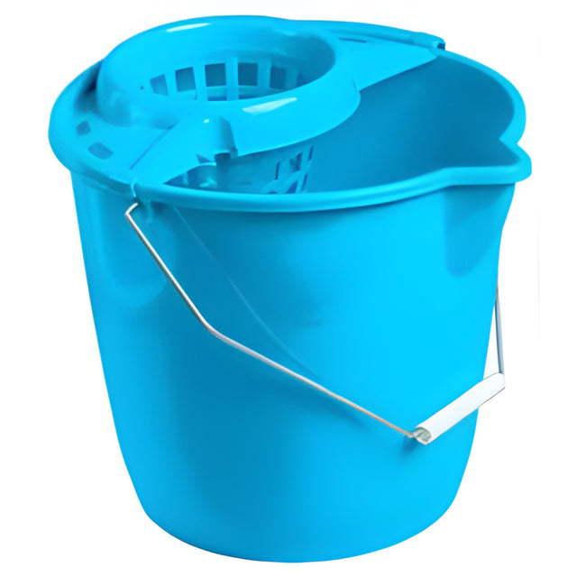 Utility Pail with Cone Wringer, 12L, Blue – 12/Case