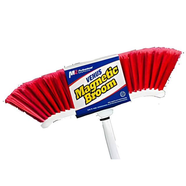 Venus Curved Magnetic Broom with 48" Metal Handle (5 Red and 5 Blue) – 10/Case