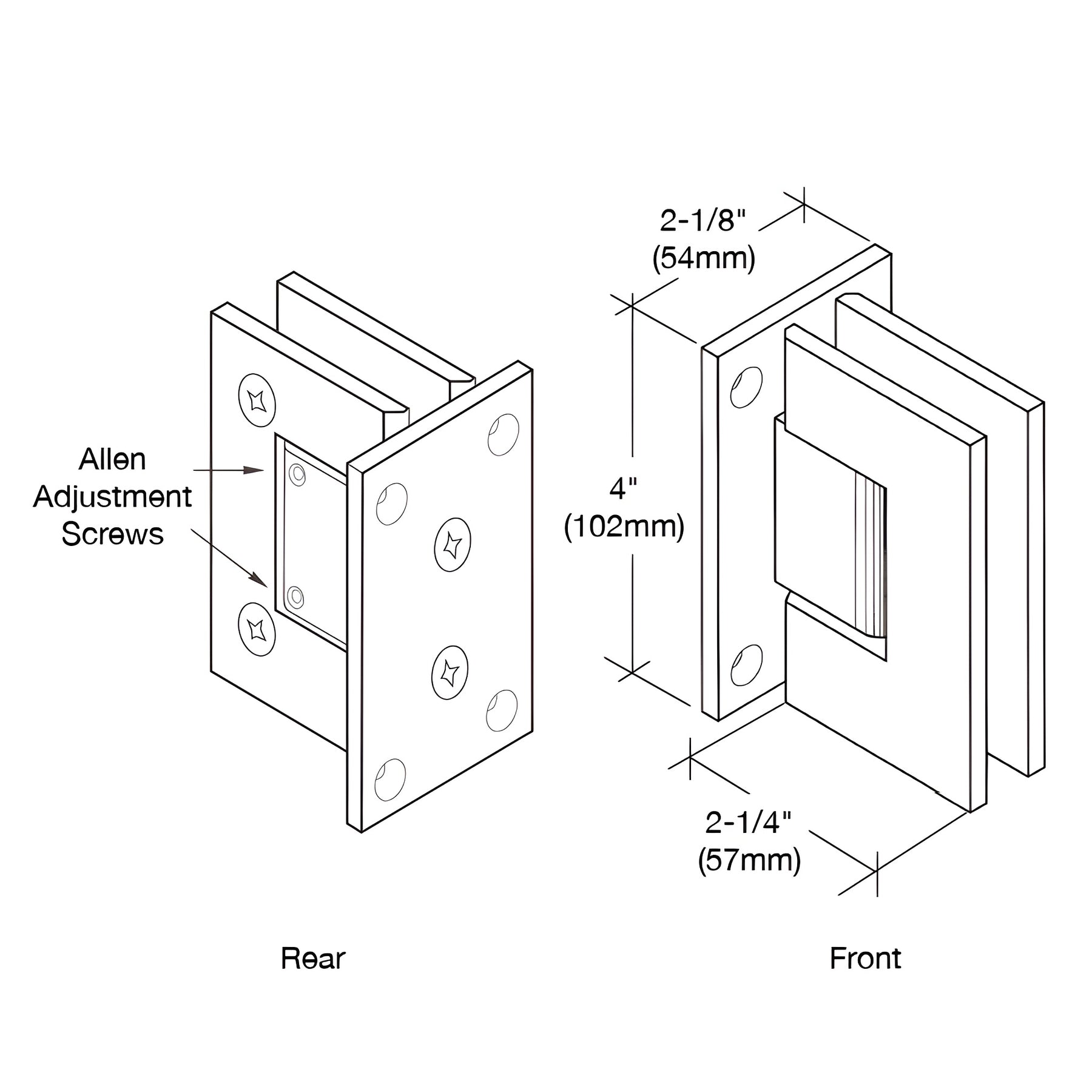 CRL Satin Brass Vienna 337 Series Adjustable Wall Mount Full Back Plate Hinge