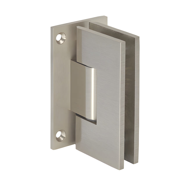 CRL Brushed Nickel Vienna 537 Series 5 Degree Pre-Set Wall Mount Full Back Plate Hinge