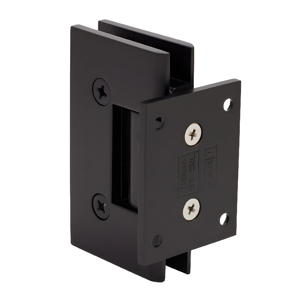 CRL Matte Black Vienna 074 Series Wall Mount Short Back Plate Hinge