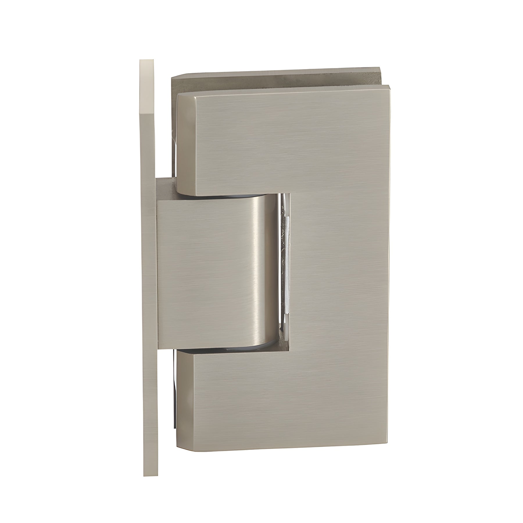CRL Brushed Nickel Vienna Wall Mount Full Back Plate Positive Close Hinge