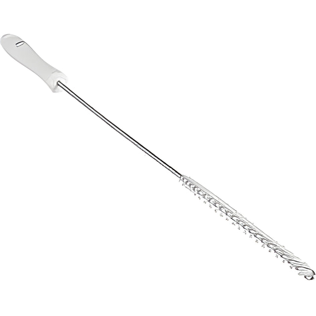 Vikan 0.375" Valve Brush, Stiff Bristles, 20" Long, White- 1 Ea