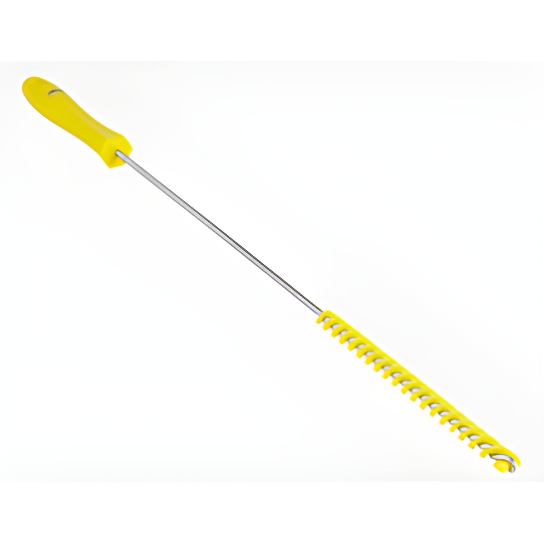 Vikan 0.375" Valve Brush, Stiff Bristles, 20" Long, Yellow- 1 Ea