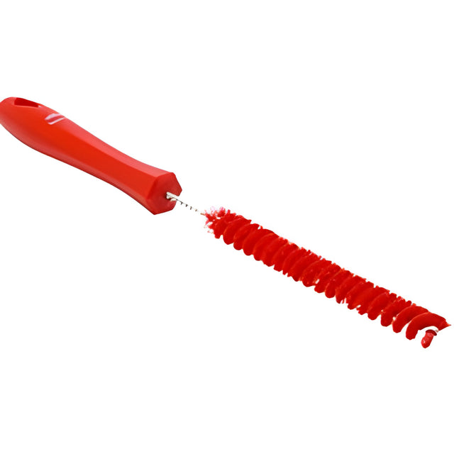 Vikan 0.6" Drain Cleaning Brush, Stiff Bristles, 12-1/5" Long, Red