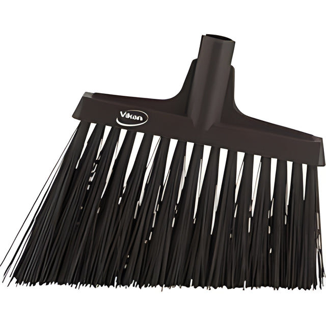 Vikan Angle Broom Head, X-Coarse Bristles, 12", Polyester, Black