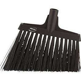 Vikan Angle Broom Head, X-Coarse Bristles, 12", Polyester, Black- 1 Each