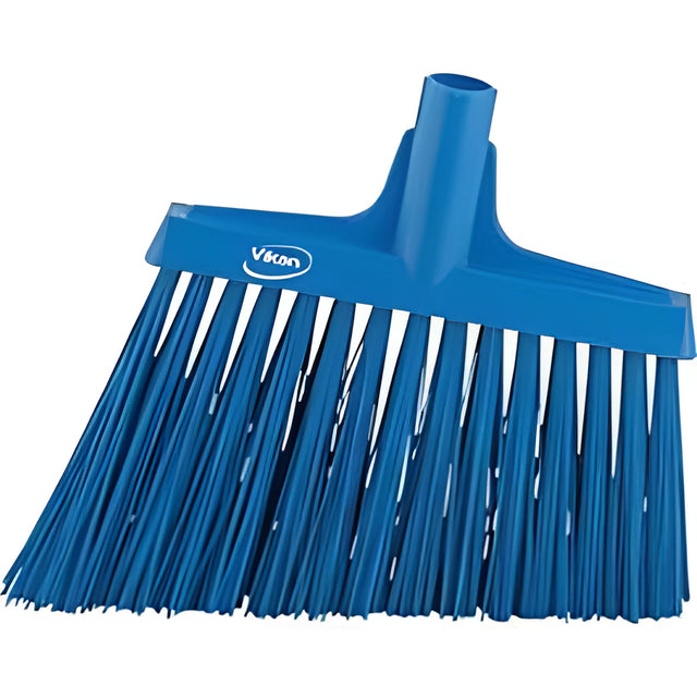 Vikan Angle Broom Head, X-Coarse Bristles, 12", Polyester, Blue