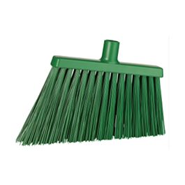 Vikan Angle Broom Head, X-Coarse Bristles, 12", Polyester, Green- 1 Each