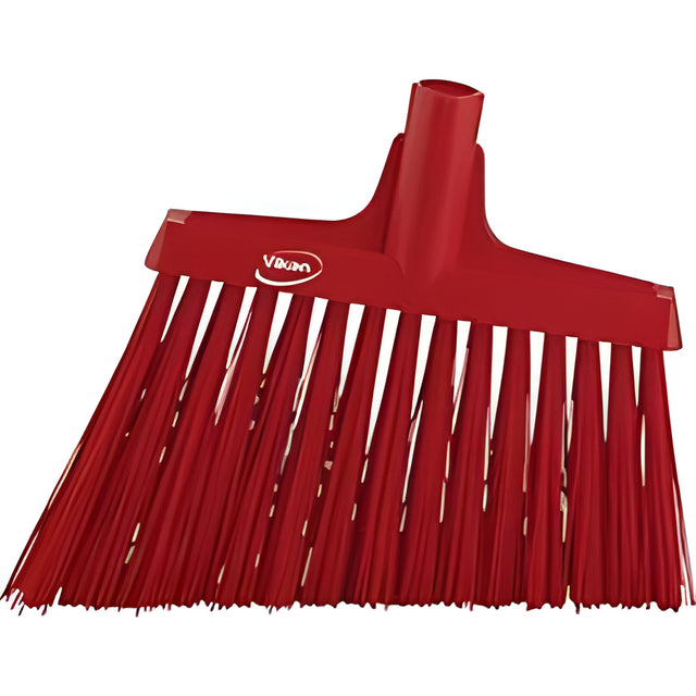 Vikan Angle Broom Head, X-Coarse Bristles, 12", Polyester, Red