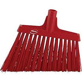 Vikan Angle Broom Head, X-Coarse Bristles, 12", Polyester, Red- 1 Each