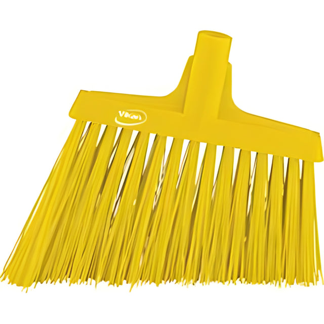 Vikan Angle Broom Head, X-Coarse Bristles, 12", Polyester, Yellow