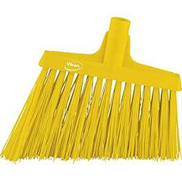 Vikan Angle Broom Head, X-Coarse Bristles, 12", Polyester, Yellow- 1 Each