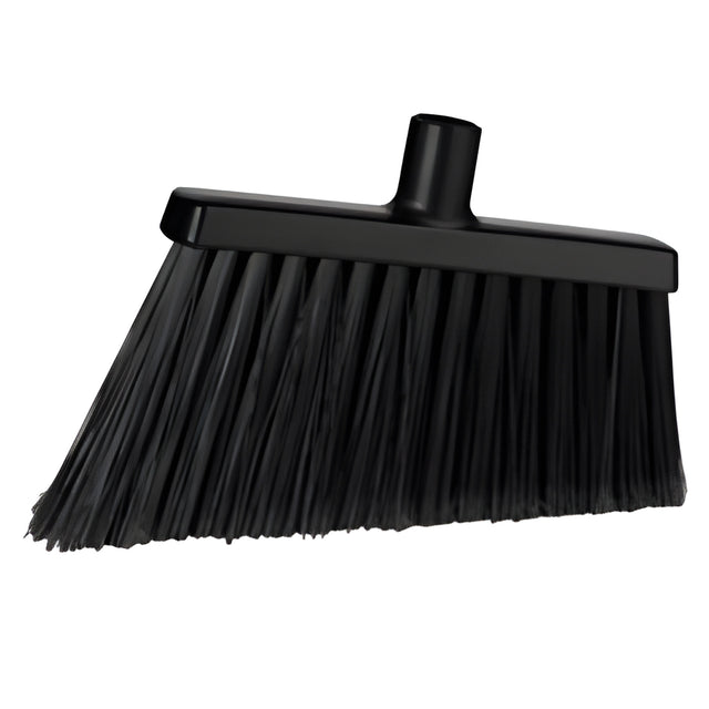 Vikan Angled Broom Head, Split Bristles, 11-1/2", Polyester, Black