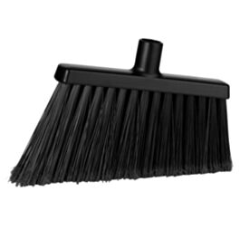 Vikan Angled Broom Head, Split Bristles, 11-1/2", Polyester, Black - 1 Each