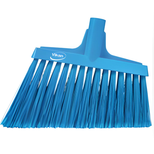 Vikan Angled Broom Head, Split Bristles, 11-1/2", Polyester, Blue