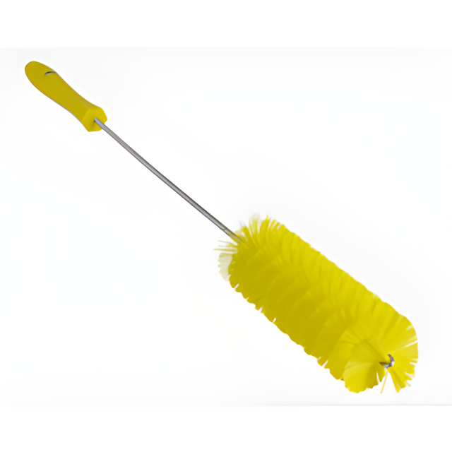 Vikan Brush, Medium Bristles, 2" Wide, 20" Long, Yellow – 1 Ea